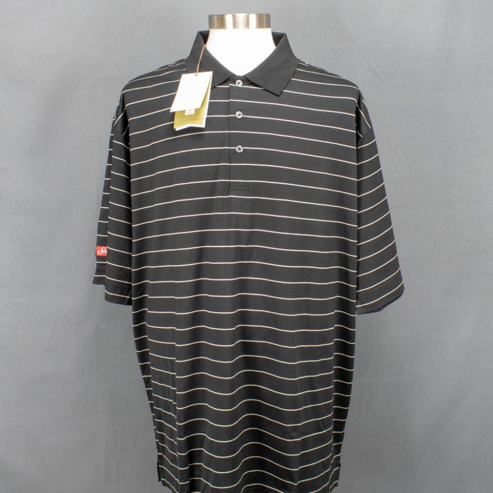 Cutter & Buck Polo Golf Shirt Sz XXL Black Striped - Picture 1 of 6